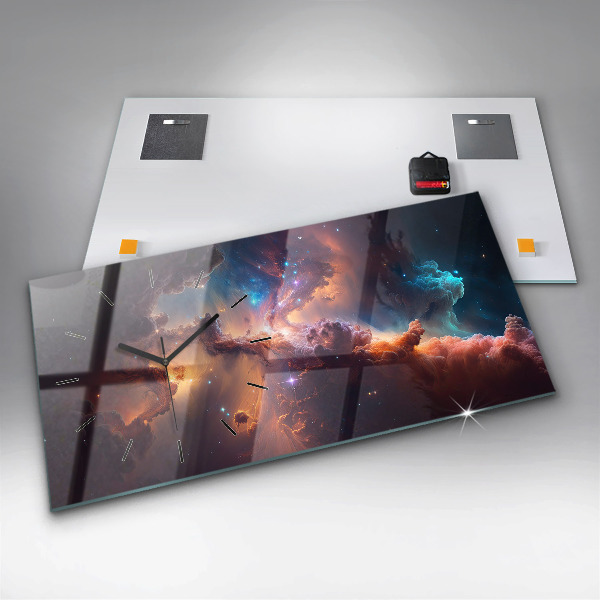 Zegar szklany poziomy Kosmiczny świat gwiazd