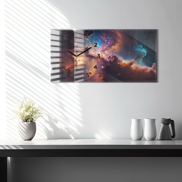 Zegar szklany poziomy Kosmiczny świat gwiazd
