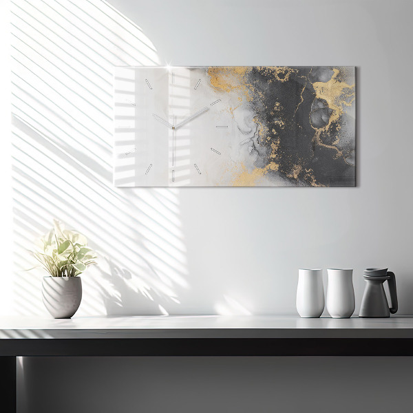 Zegar szklany poziomy Marmur sztuka