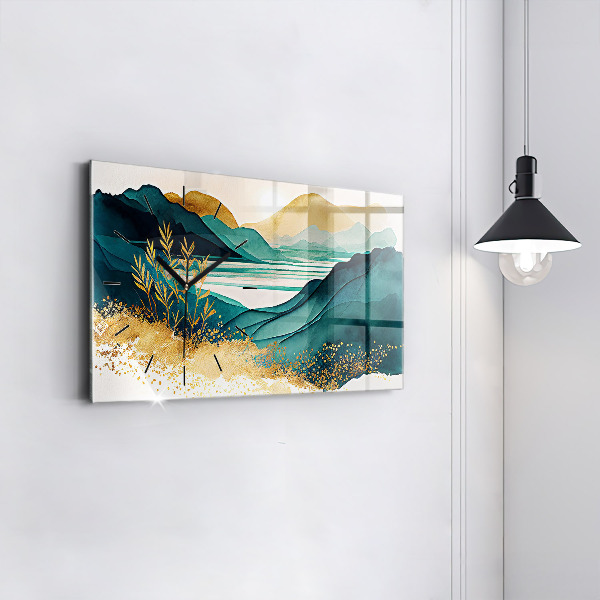 Zegar szklany poziomy Krajobraz górski