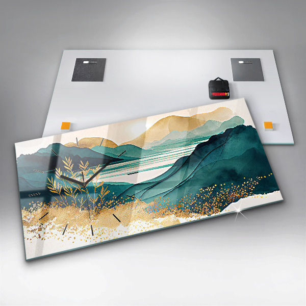 Zegar szklany poziomy Krajobraz górski