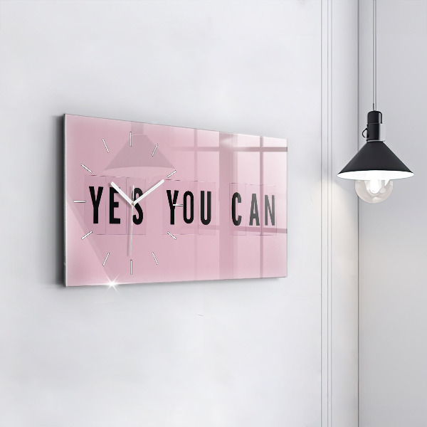 Zegar szklany poziomy Yes You Can