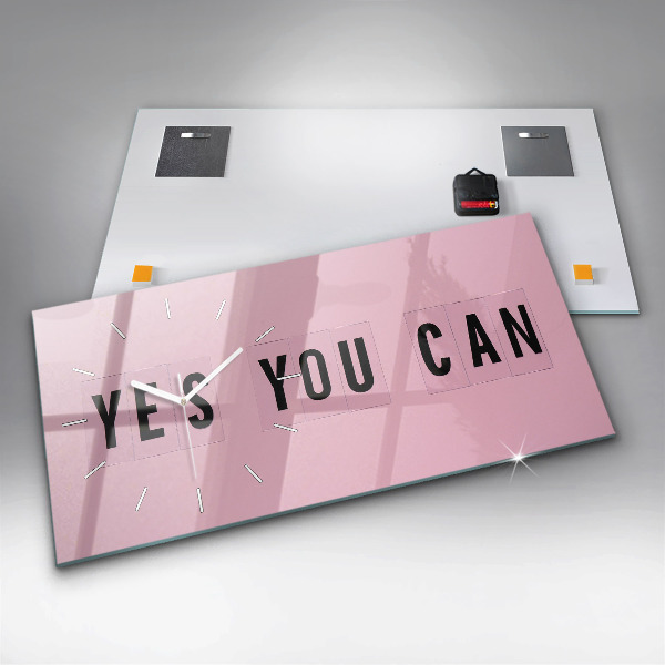 Zegar szklany poziomy Yes You Can