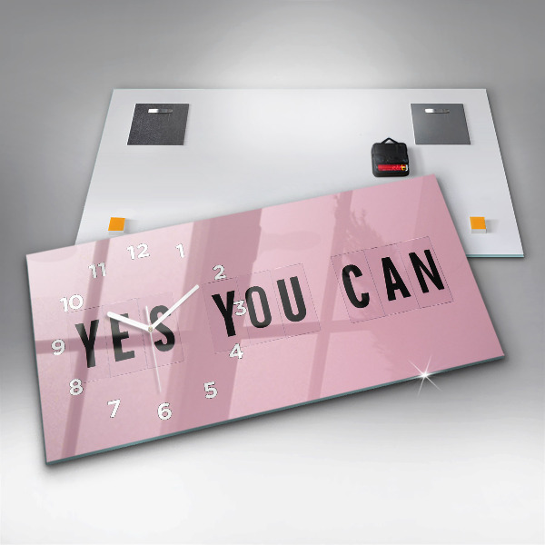 Zegar szklany poziomy Yes You Can