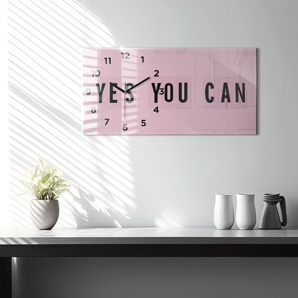 Zegar szklany poziomy Yes You Can