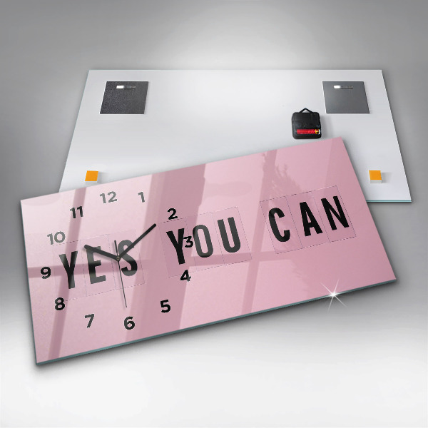 Zegar szklany poziomy Yes You Can