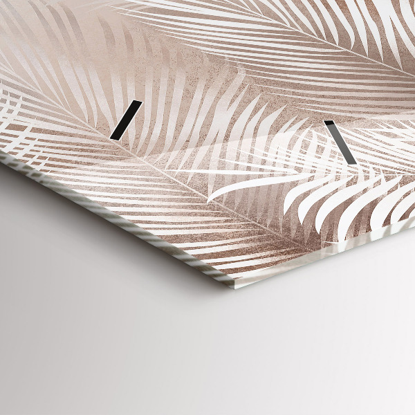 Zegar szklany poziomy Tropikalne liście