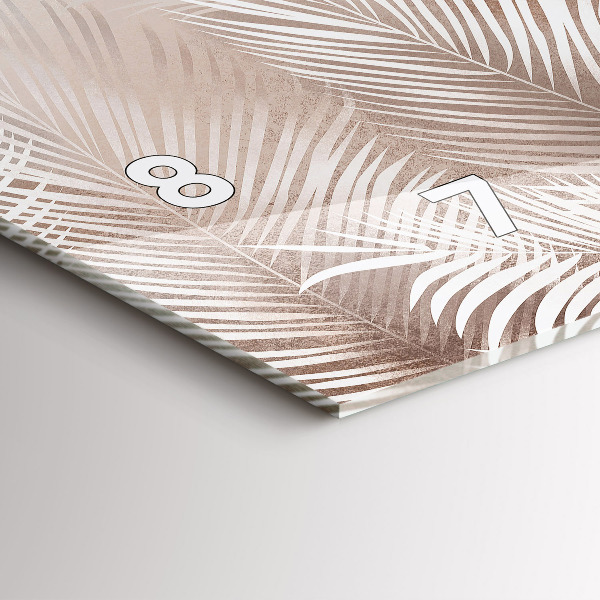 Zegar szklany poziomy Tropikalne liście