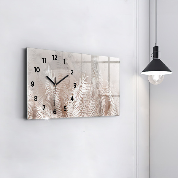 Zegar szklany poziomy Tropikalne liście