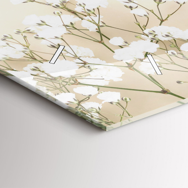 Zegar szklany poziomy Kwitnące kwiaty