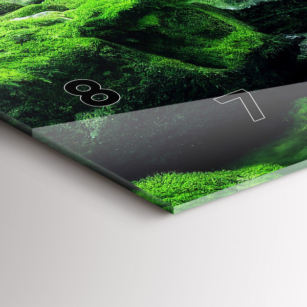 Zegar szklany poziomy Wodospad wśród mchu