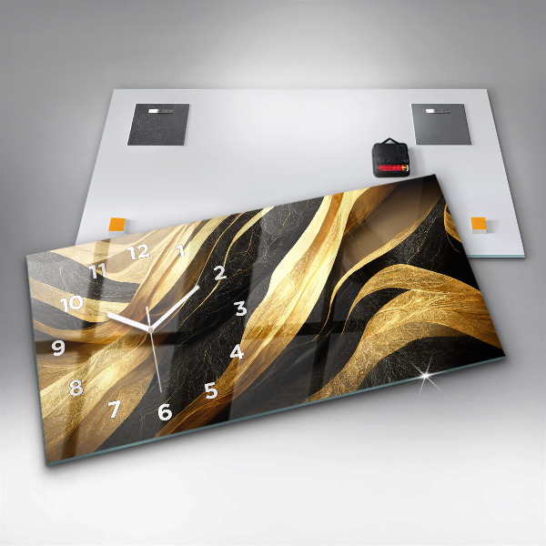 Zegar szklany poziomy Elegancka abstrakcja