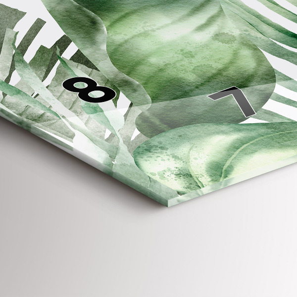 Zegar szklany poziomy Liście roślin