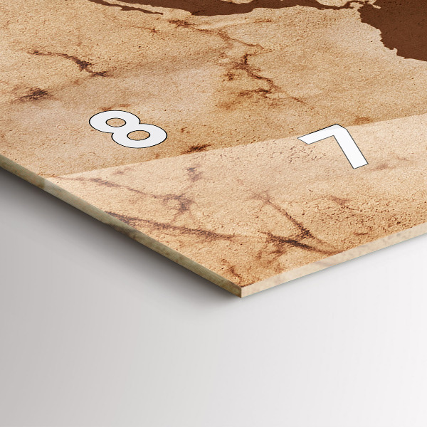 Zegar ścienny poziomy Vintage mapa świata