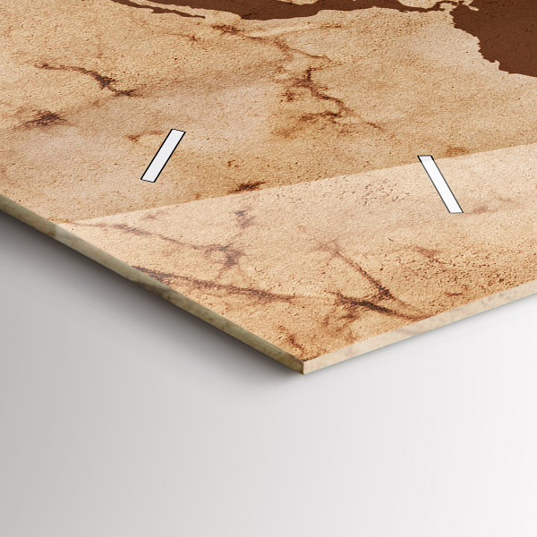 Zegar ścienny poziomy Vintage mapa świata