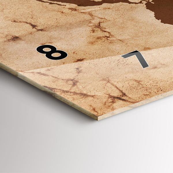 Zegar ścienny poziomy Vintage mapa świata