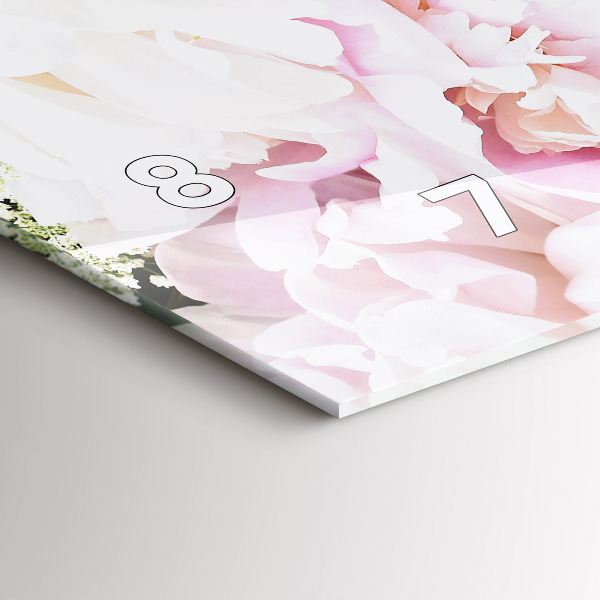 Zegar szklany poziomy Dekoracyjne kwiaty