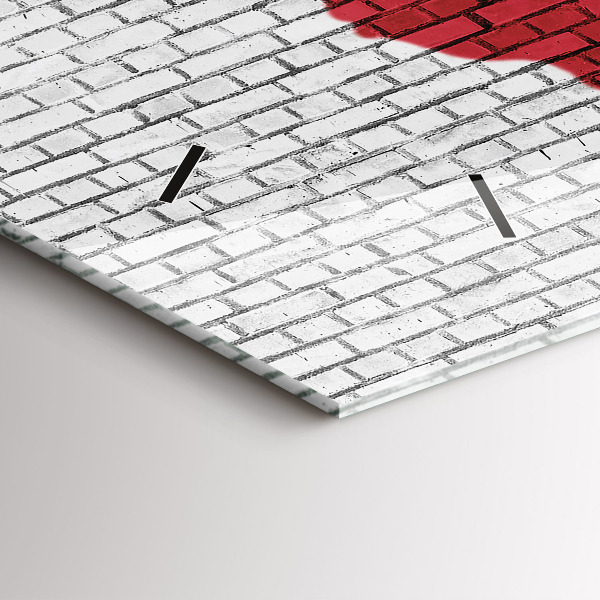 Zegar szklany poziomy Ściana z cegieł Mapa Świata