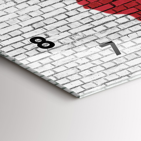 Zegar szklany poziomy Ściana z cegieł Mapa Świata