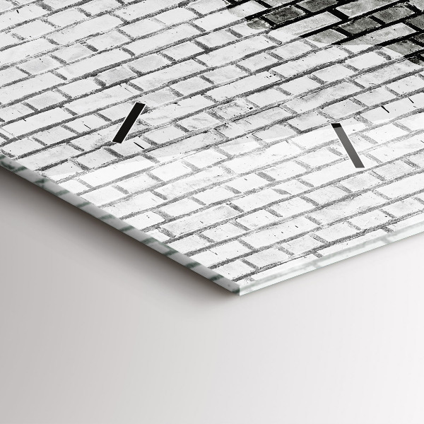 Zegar szklany poziomy Ściana z cegieł Mapa Świata