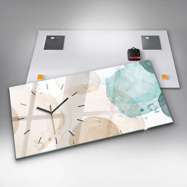 Zegar szklany poziomy Akwarela plamy