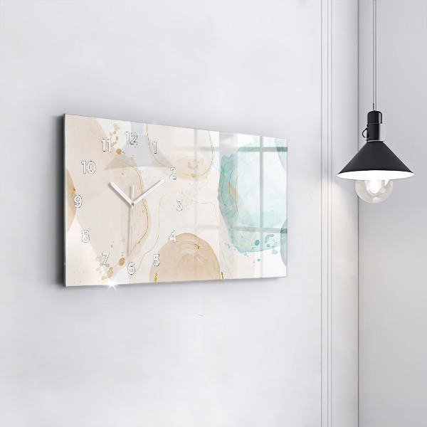 Zegar szklany poziomy Akwarela plamy