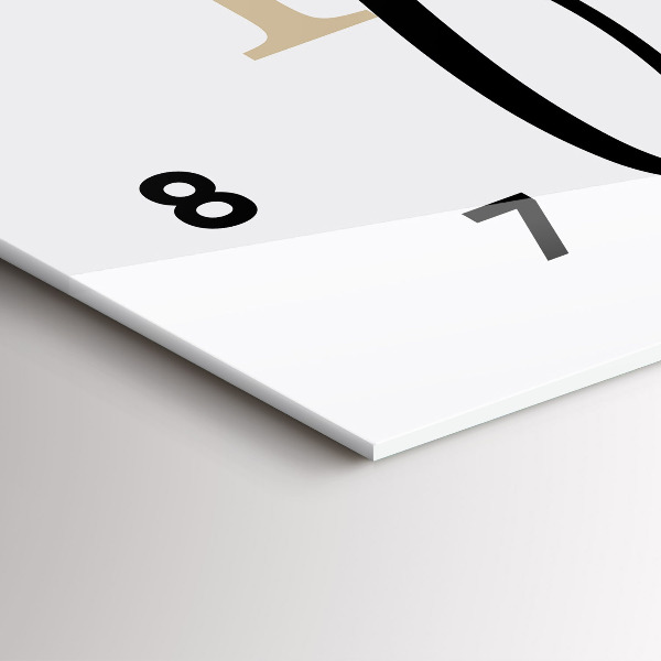 Zegar szklany poziomy Napis Rodzina