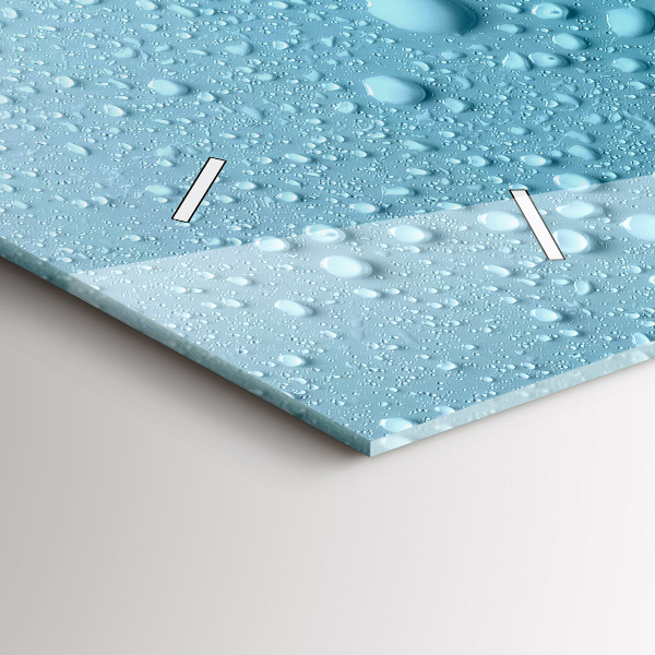 Zegar szklany poziomy Krople wody