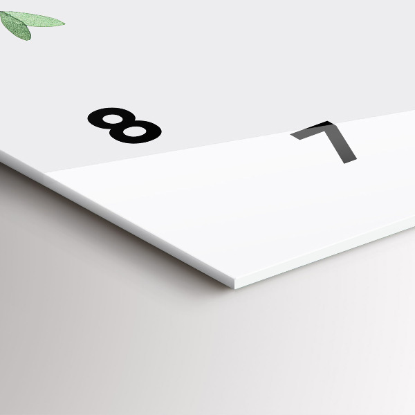 Zegar szklany poziomy Liście roślin