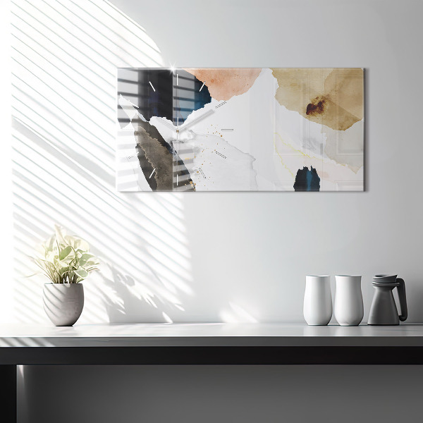 Zegar szklany poziomy Plamy abstrakcja