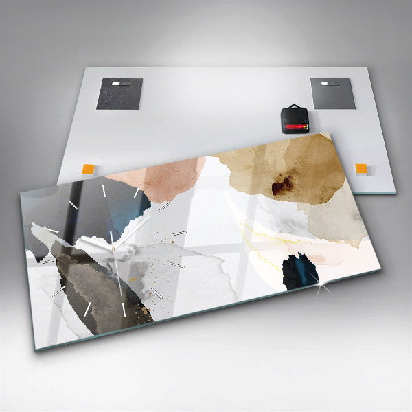 Zegar szklany poziomy Plamy abstrakcja