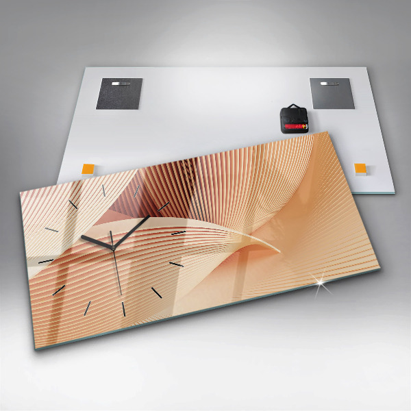 Zegar szklany poziomy Fale abstrakcja wzór