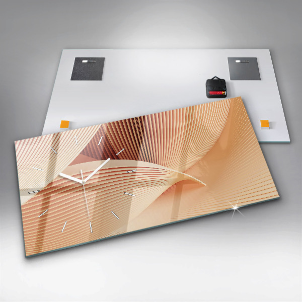 Zegar szklany poziomy Fale abstrakcja wzór