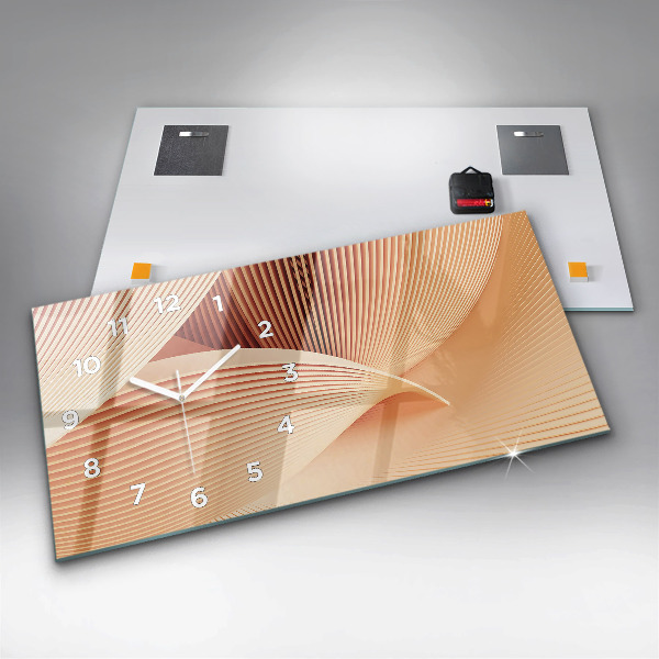 Zegar szklany poziomy Fale abstrakcja wzór