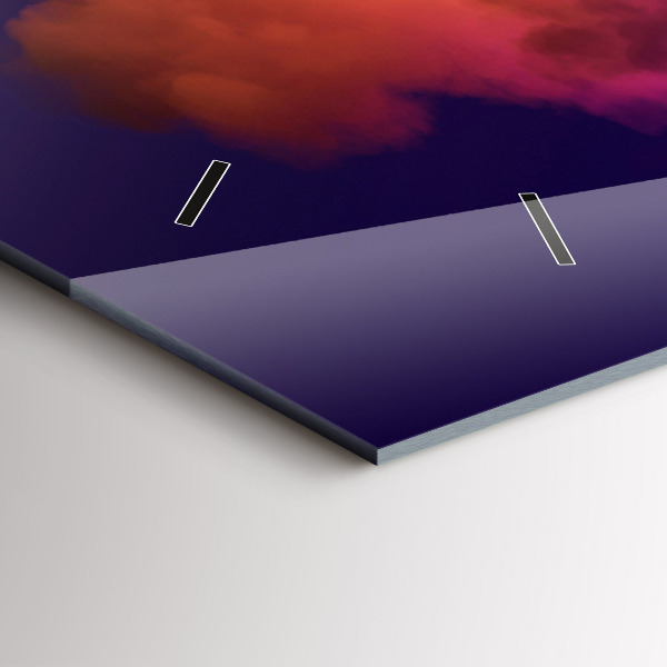 Zegar szklany poziomy 3D dym abstrakcja