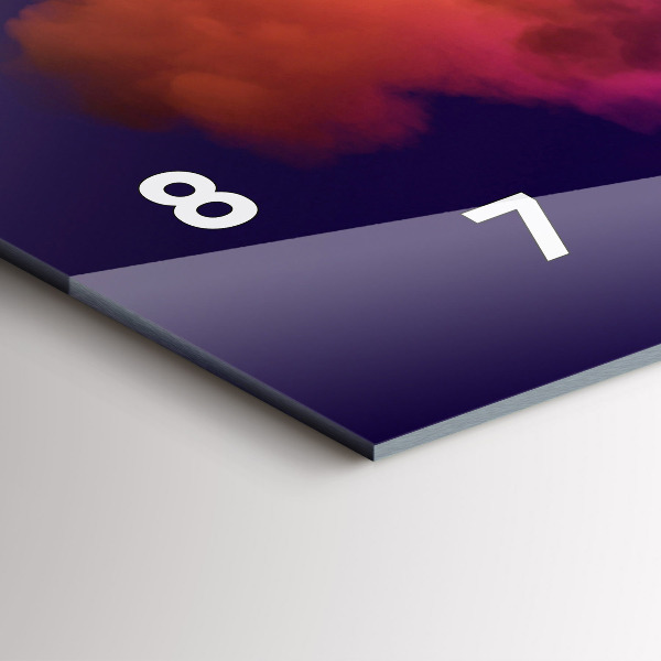 Zegar szklany poziomy 3D dym abstrakcja