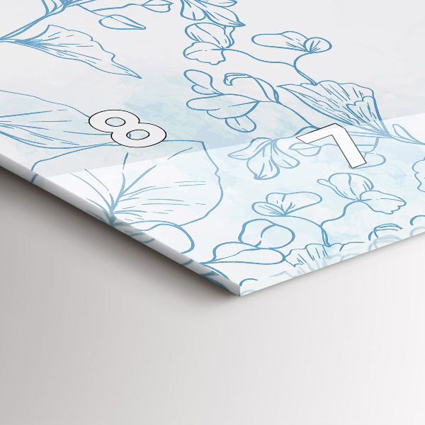 Zegar szklany poziomy Szkic roślin