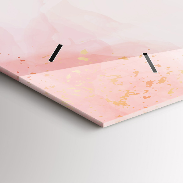 Zegar szklany poziomy Różowy marmur