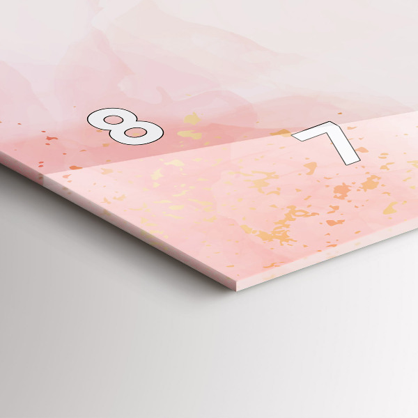 Zegar szklany poziomy Różowy marmur