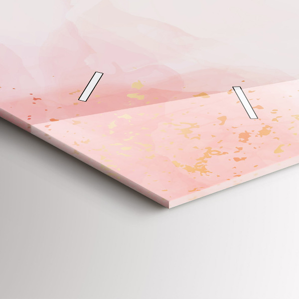 Zegar szklany poziomy Różowy marmur