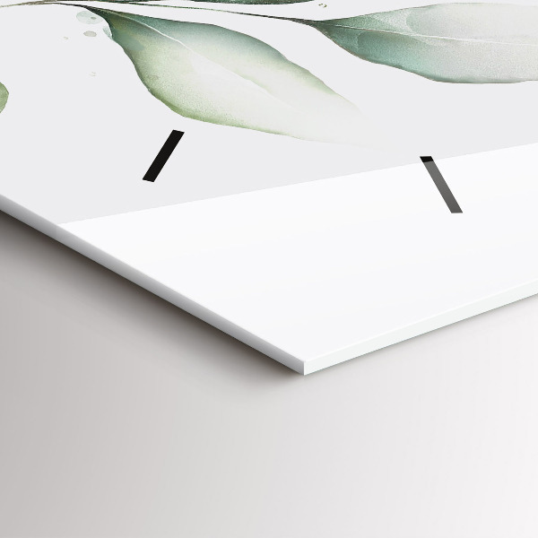 Zegar szklany poziomy Abstrakcja liście