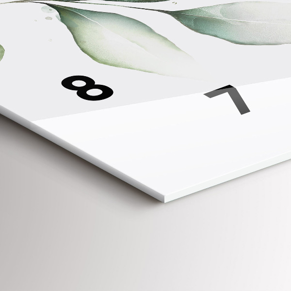 Zegar szklany poziomy Abstrakcja liście