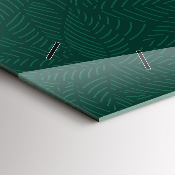 Zegar szklany poziomy Wzór liści