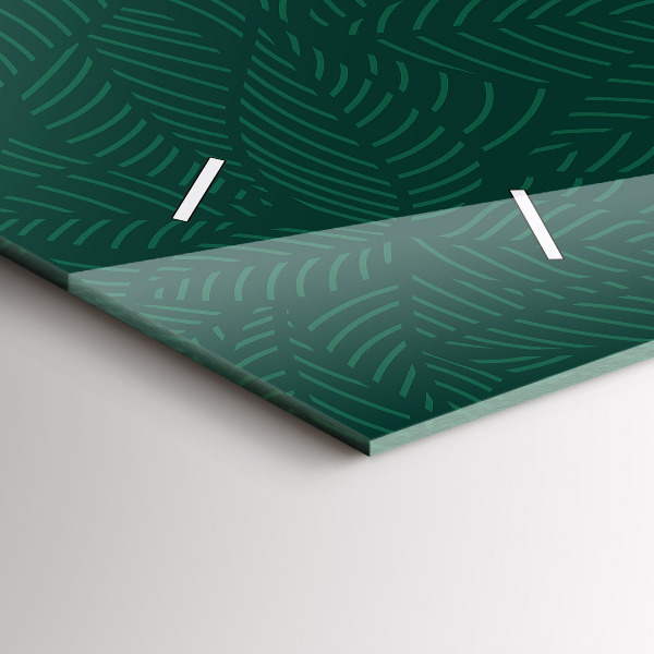 Zegar szklany poziomy Wzór liści