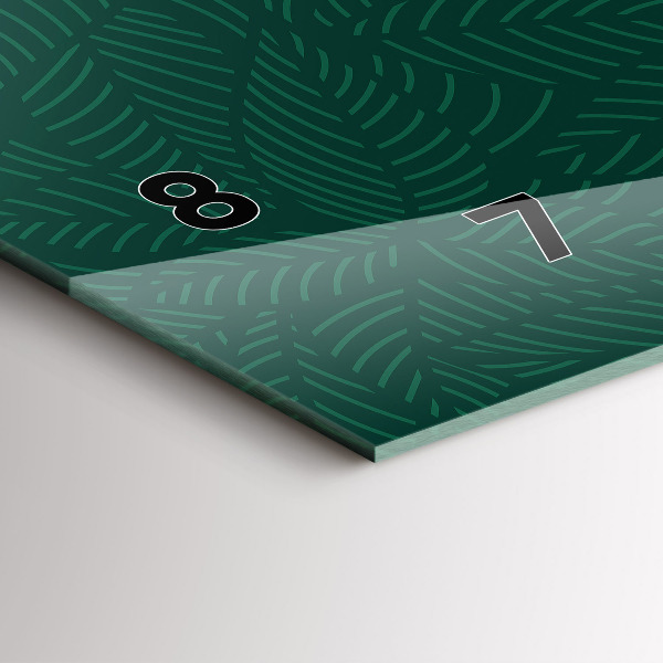 Zegar szklany poziomy Wzór liści