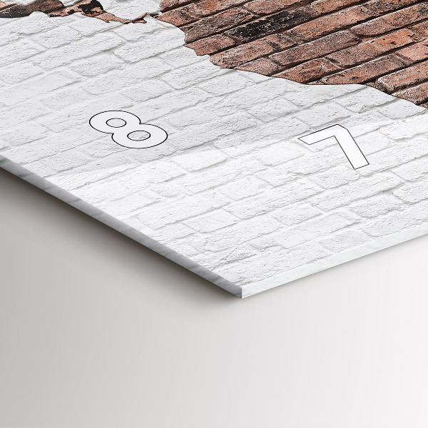 Zegar szklany poziomy Ceglana mapa świata