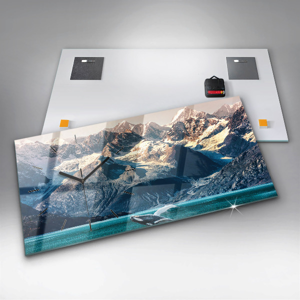 Zegar szklany poziomy Wieloryb woda