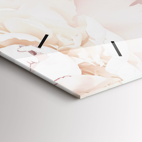 Zegar szklany poziomy Kwiaty piwonii