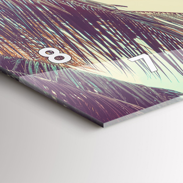 Zegar szklany poziomy Tropikalne palmy