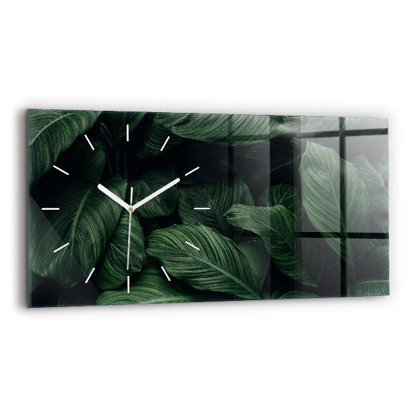 Zegar szklany poziomy Tropikalna monstera